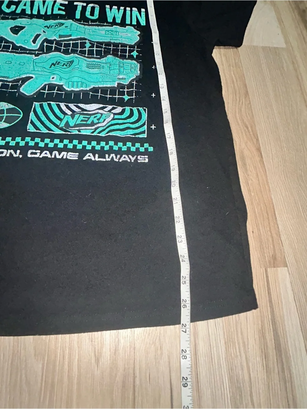 Nerf Black Tee with Teal Game Graphics
